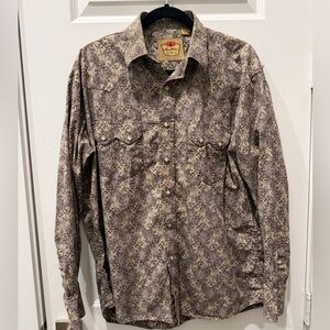 Larry Mahan Men's Large Pearl Snap Western Cowboy Shirt Ranch Rodeo